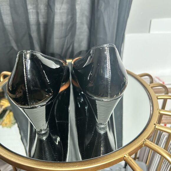 Lanvin En Bleu Patent Leather Wedges - Picture 4 of 5